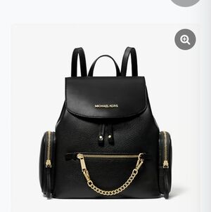 Michael Kors Black Jet Set Pebble Leather Backpack with Wallet